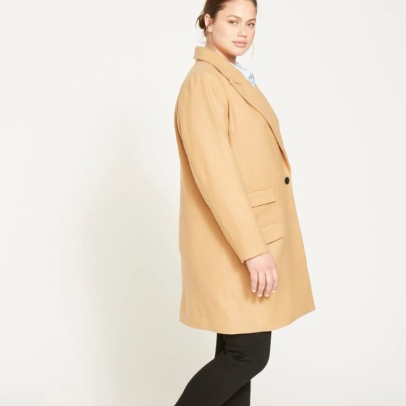 NWT Universal Standard New Tailored Coat In Iced Coffee - Picture 1 of 14